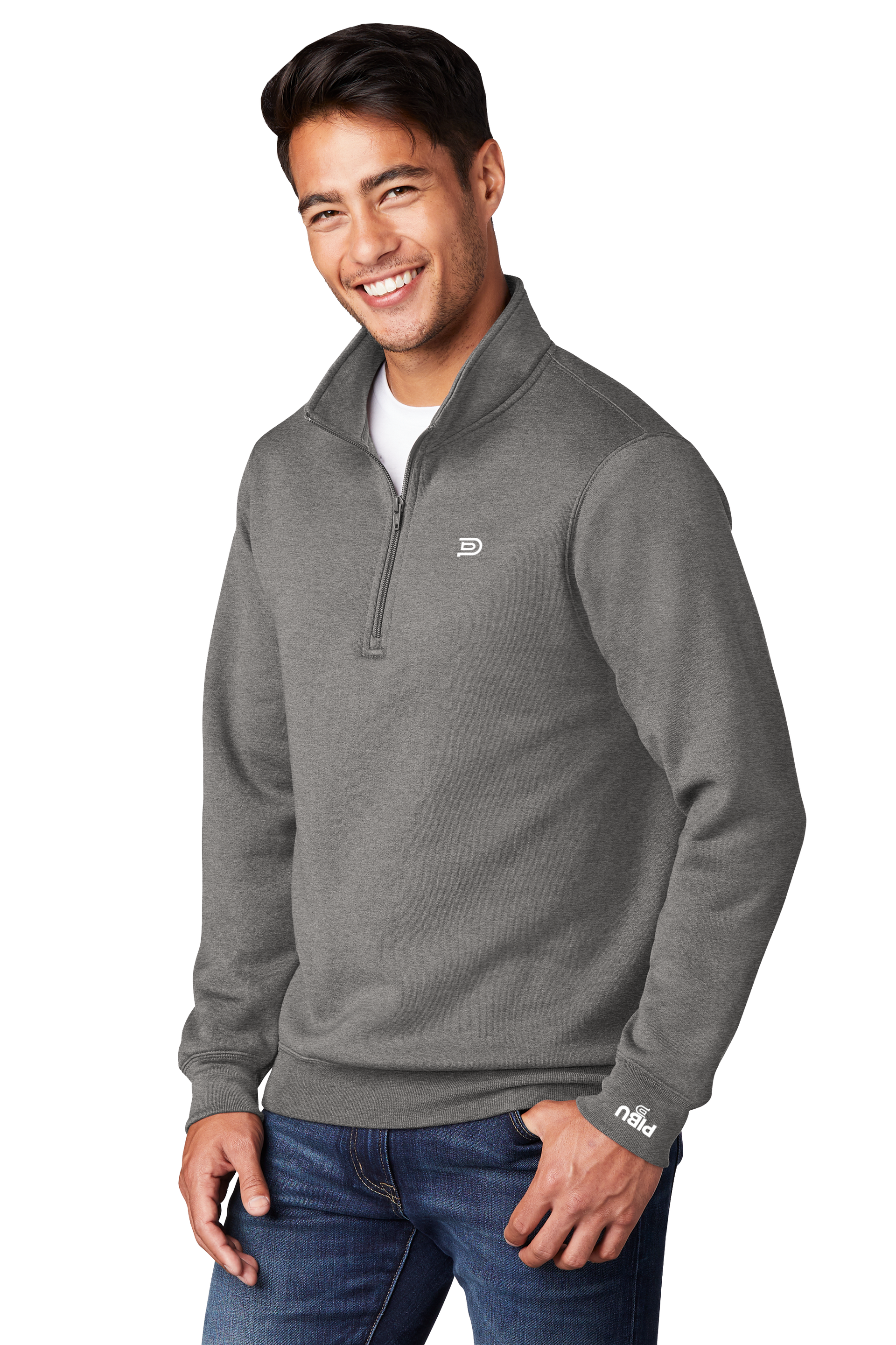 PIBU Quarter Zip Up - White Logo