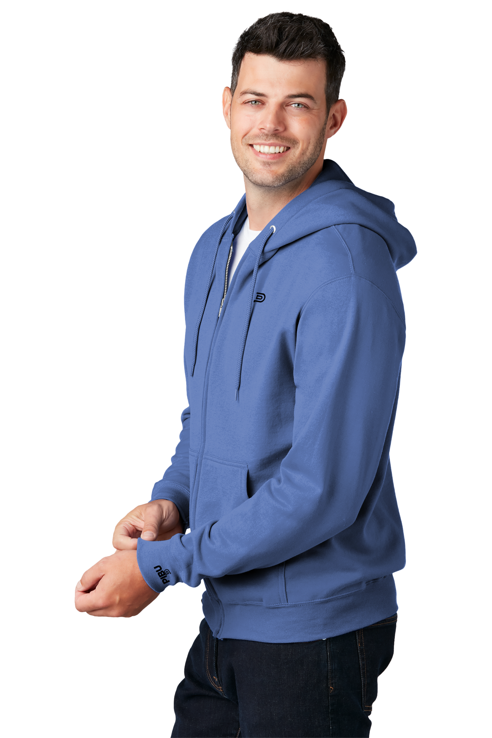 PIBU Zip-Up Hoodie - Black Logo