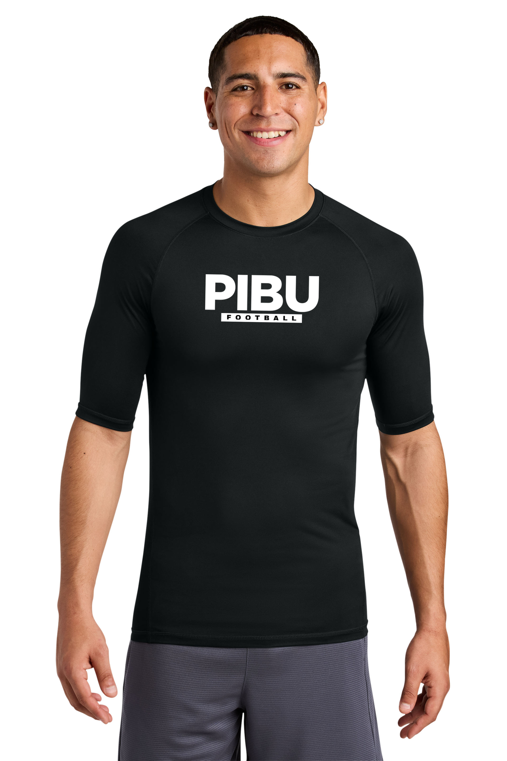PIBU Football Black Compression Shirt