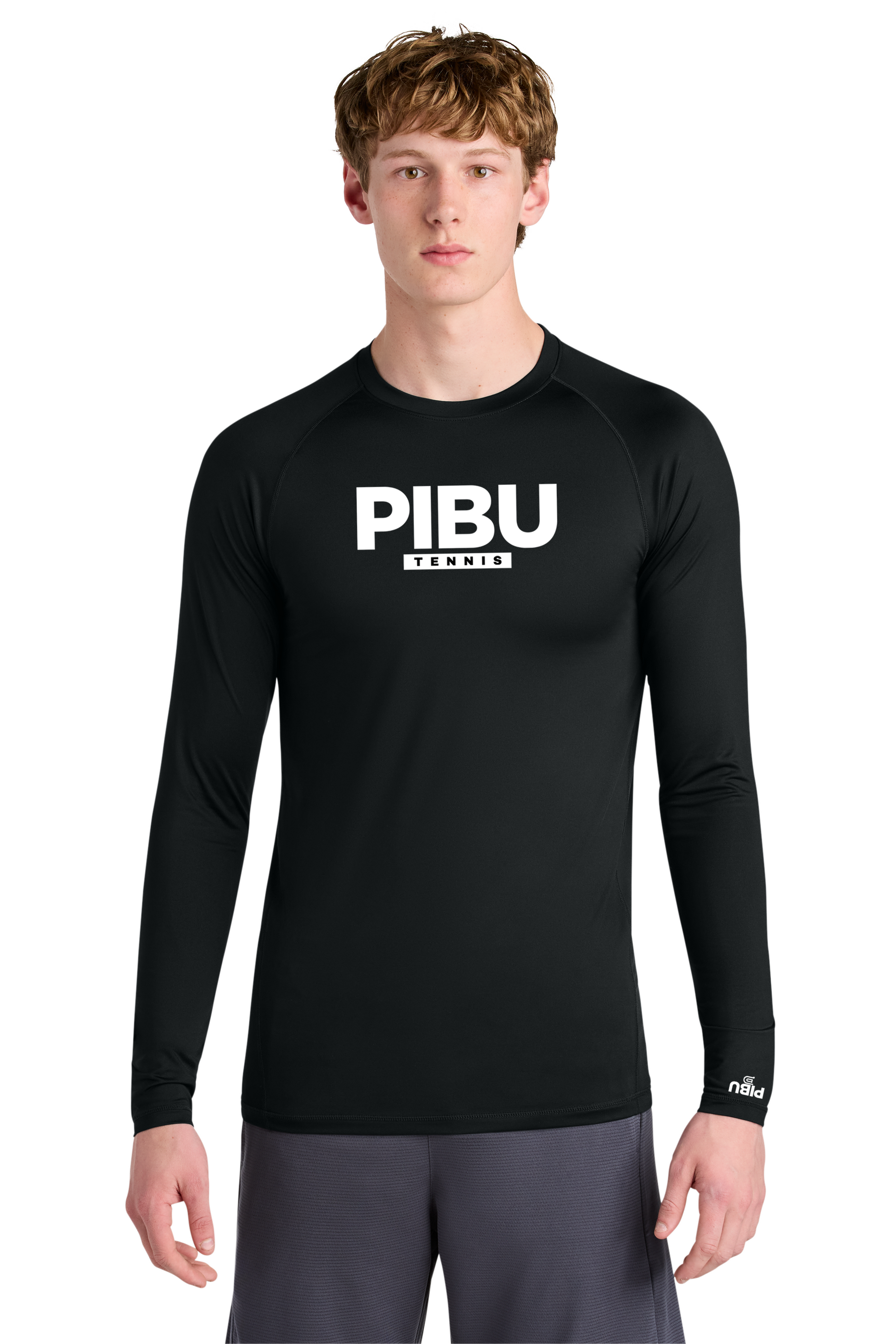 PIBU Tennis Black Compression Long Sleeve