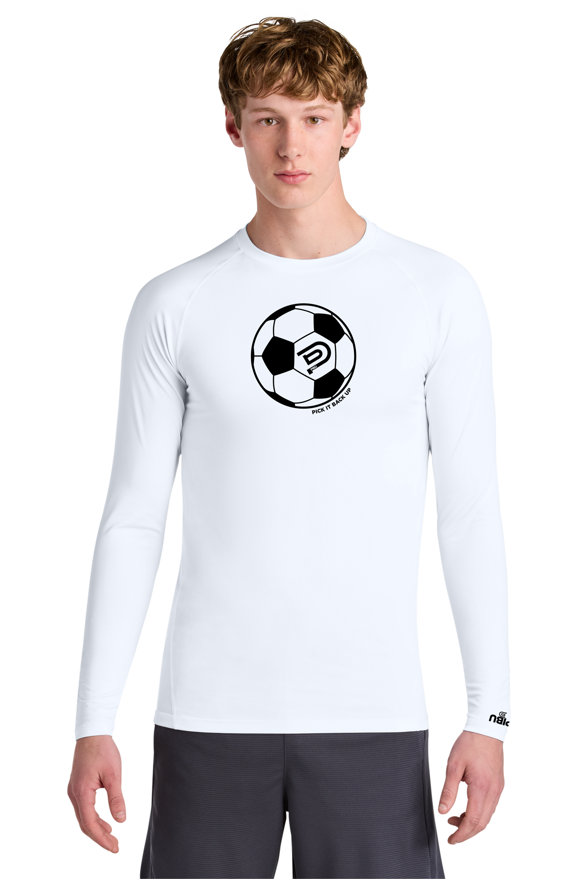 PIBU Soccer Ball White Compression Long Sleeve