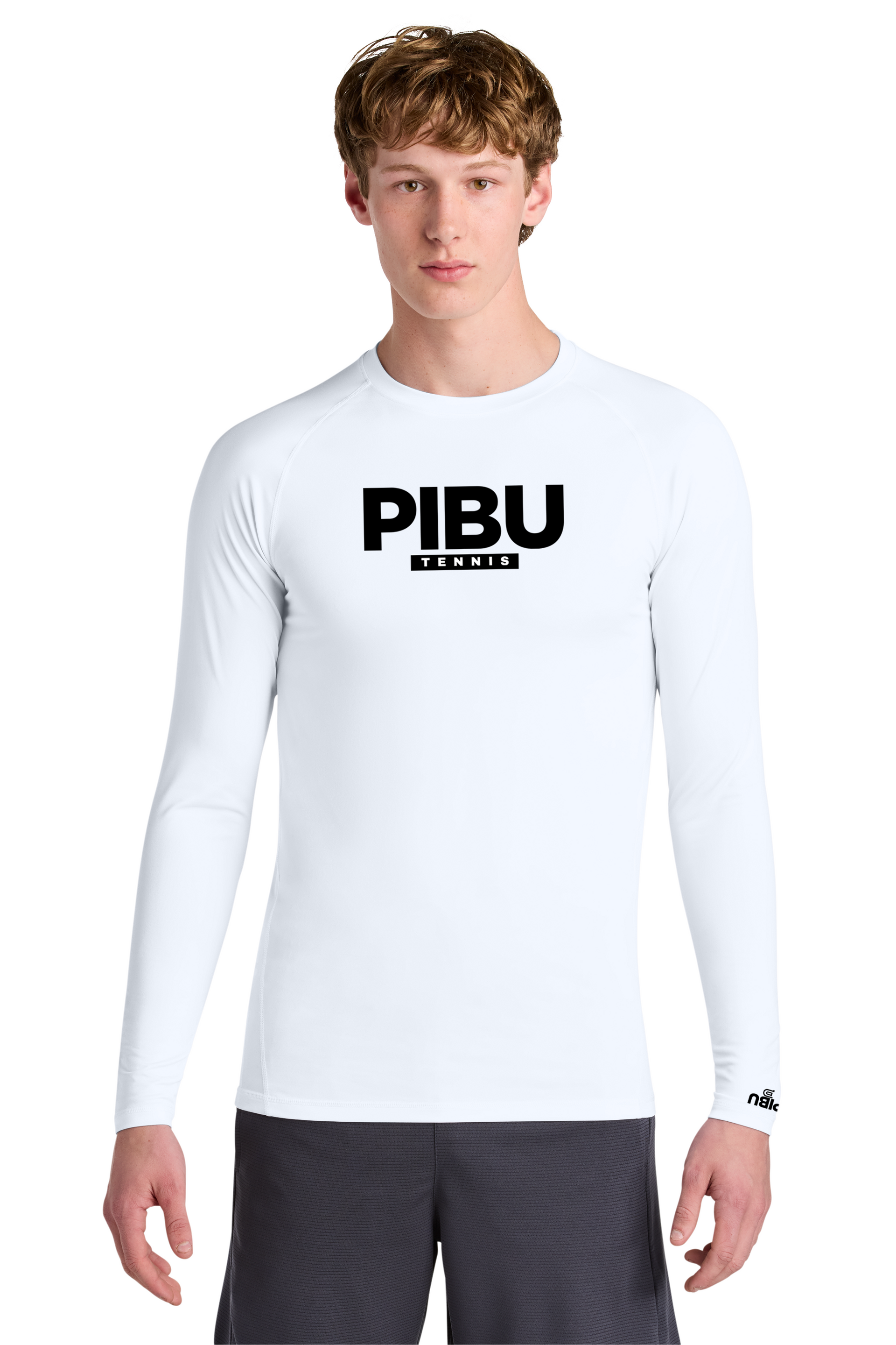 PIBU Tennis White Compression Long Sleeve