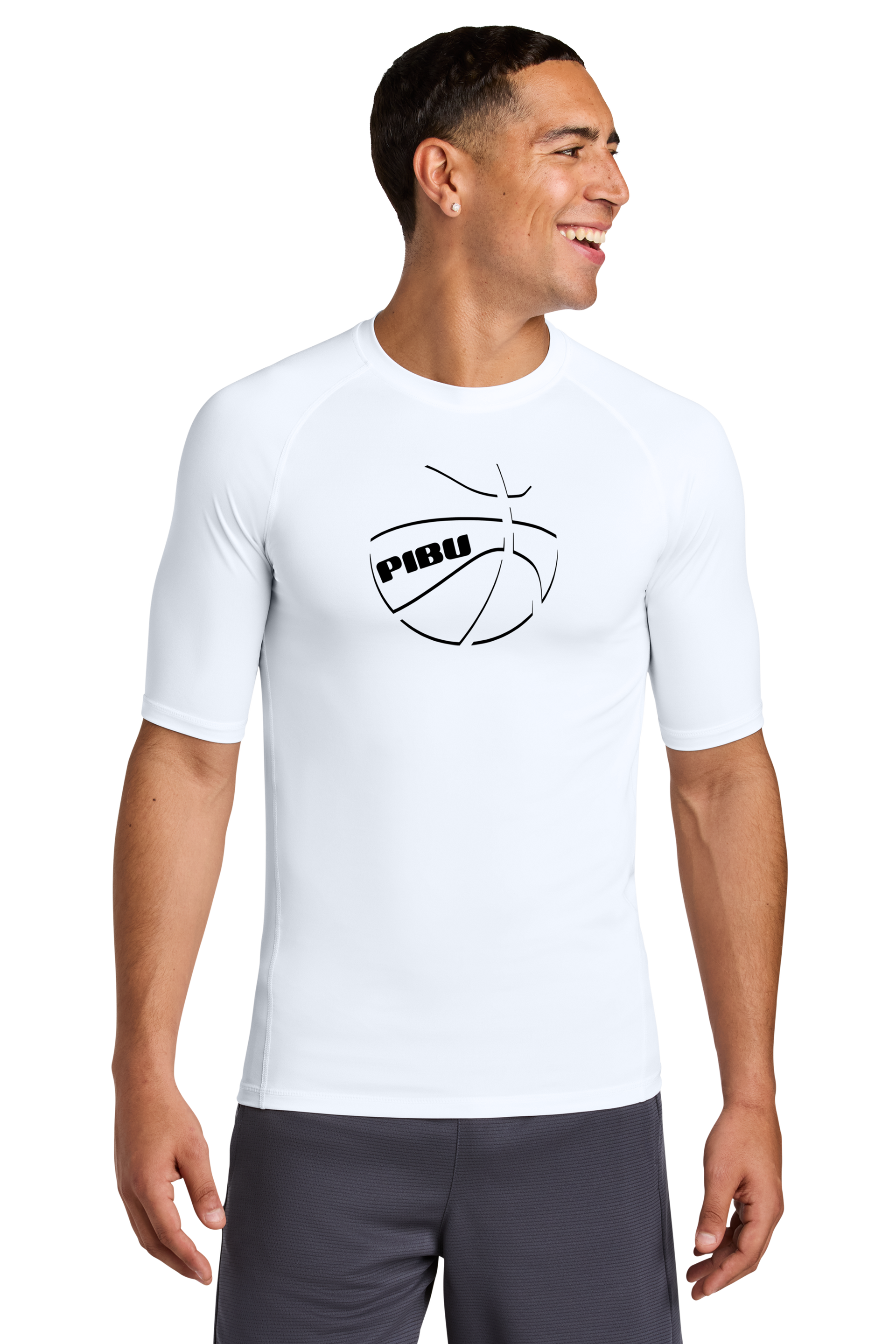 PIBU Shadow Basketball White Compression Shirt