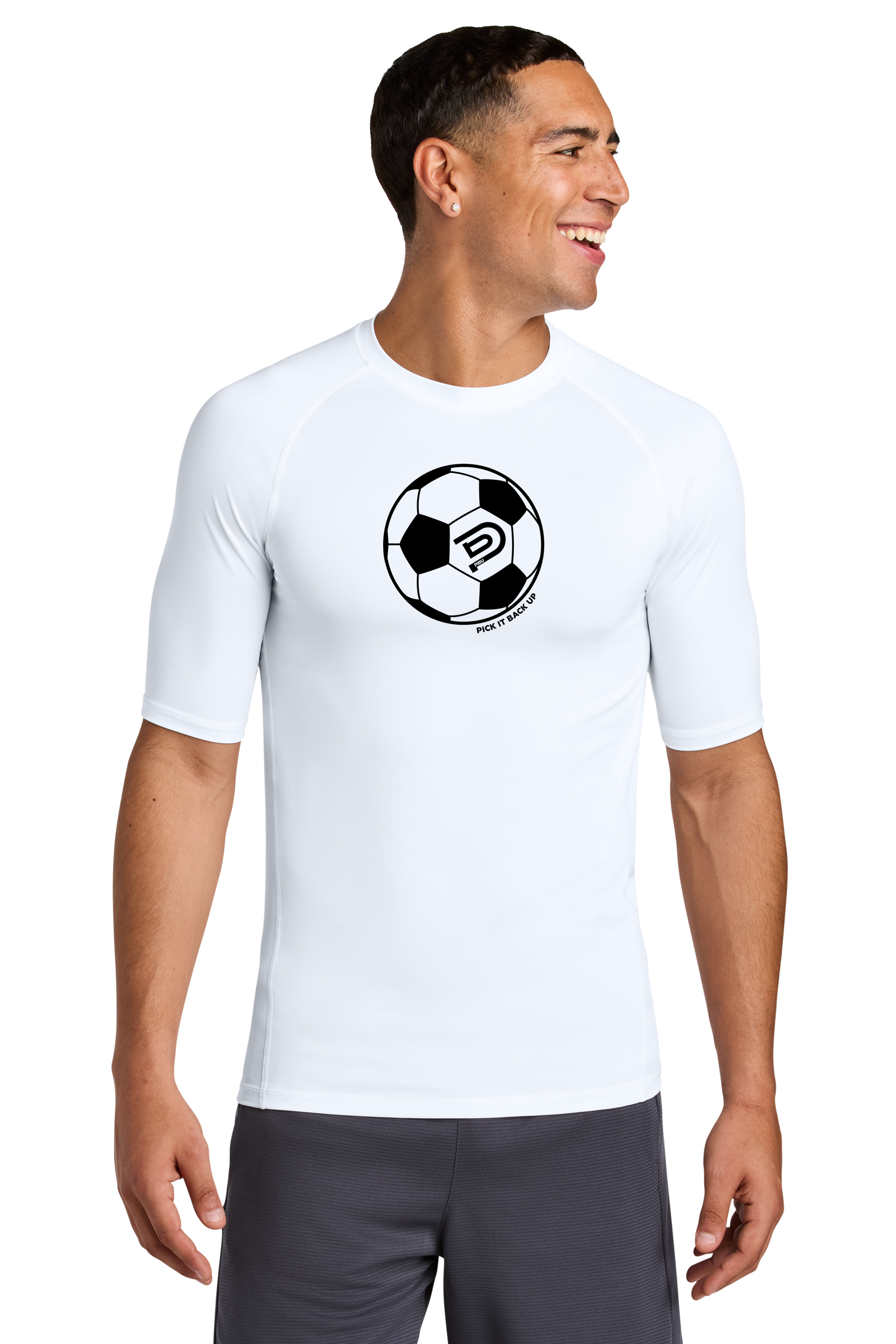 PIBU Soccer Ball White Compression Shirt