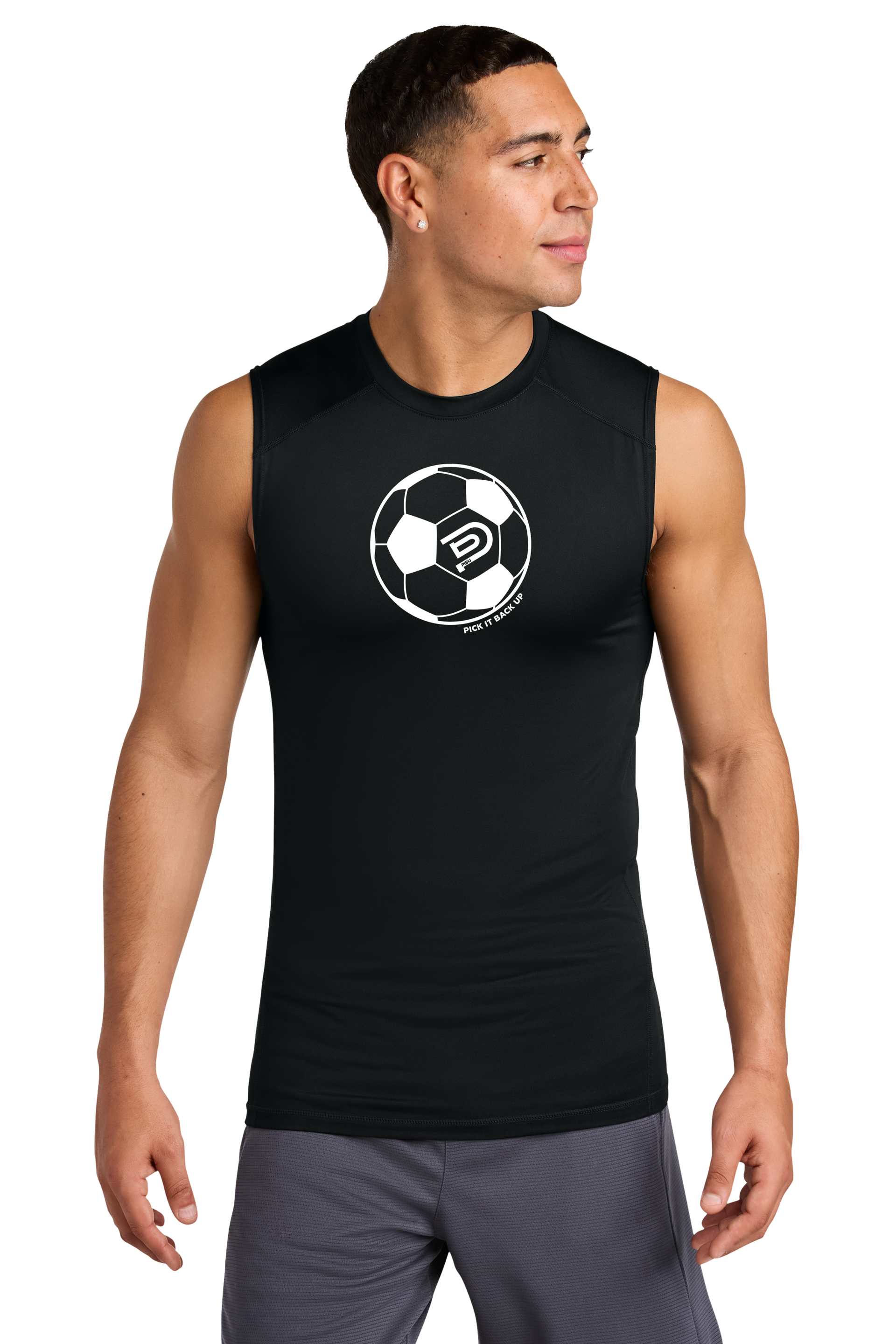 PIBU Soccer Ball Black Compression Sleeveless