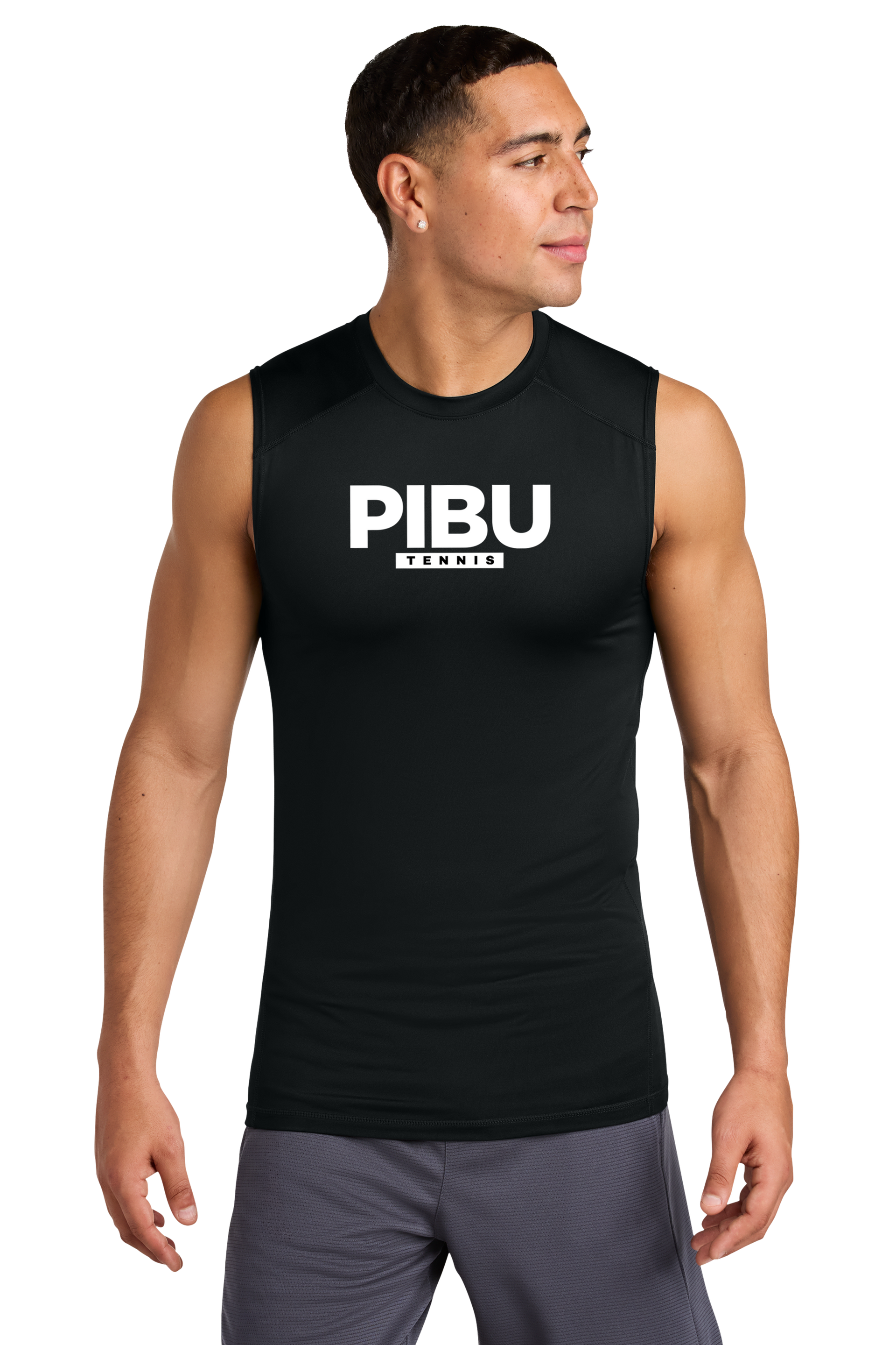 PIBU Tennis Black Compression Sleeveless