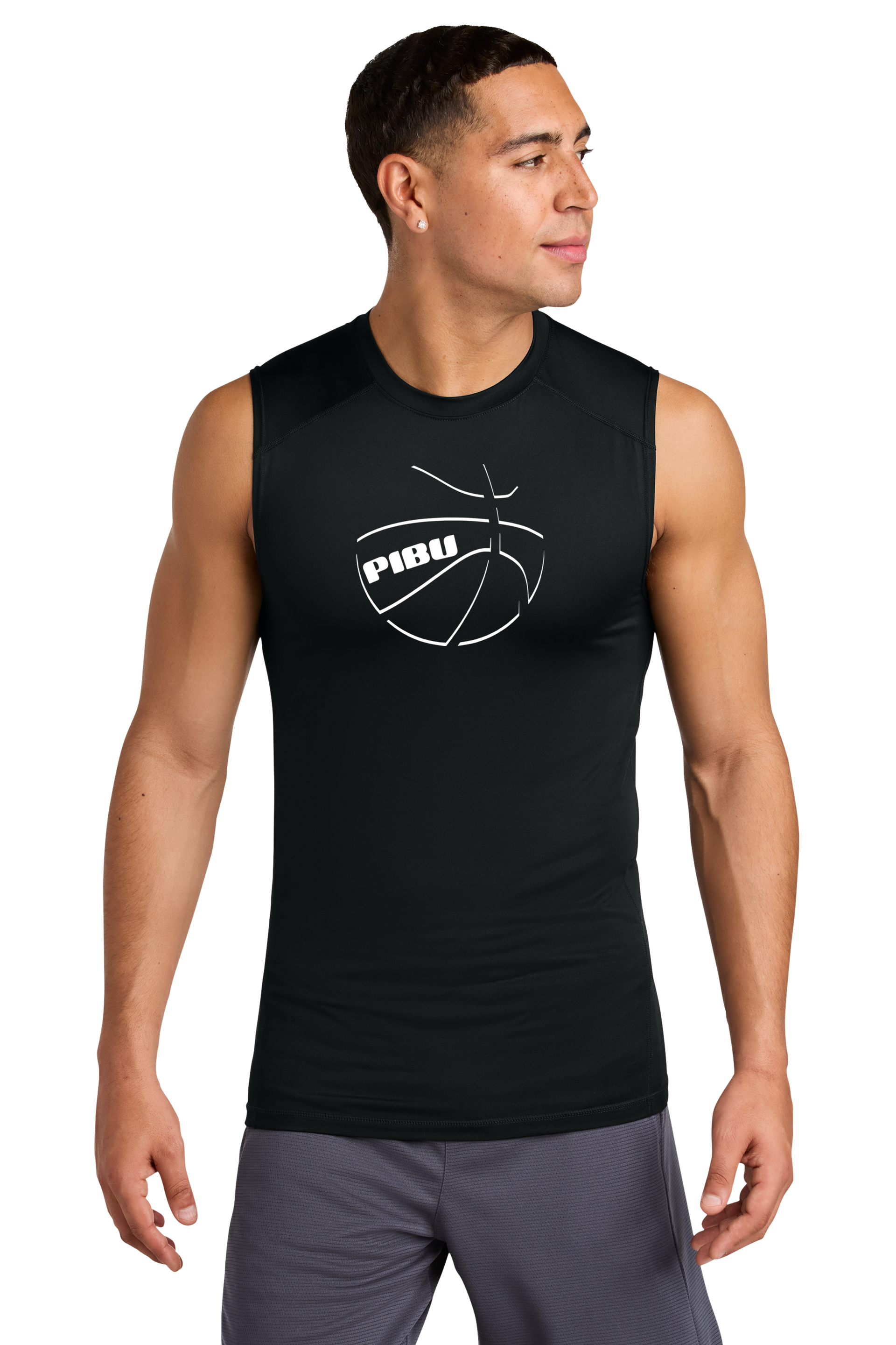 PIBU Shadow Basketball Black Compression Sleeveless