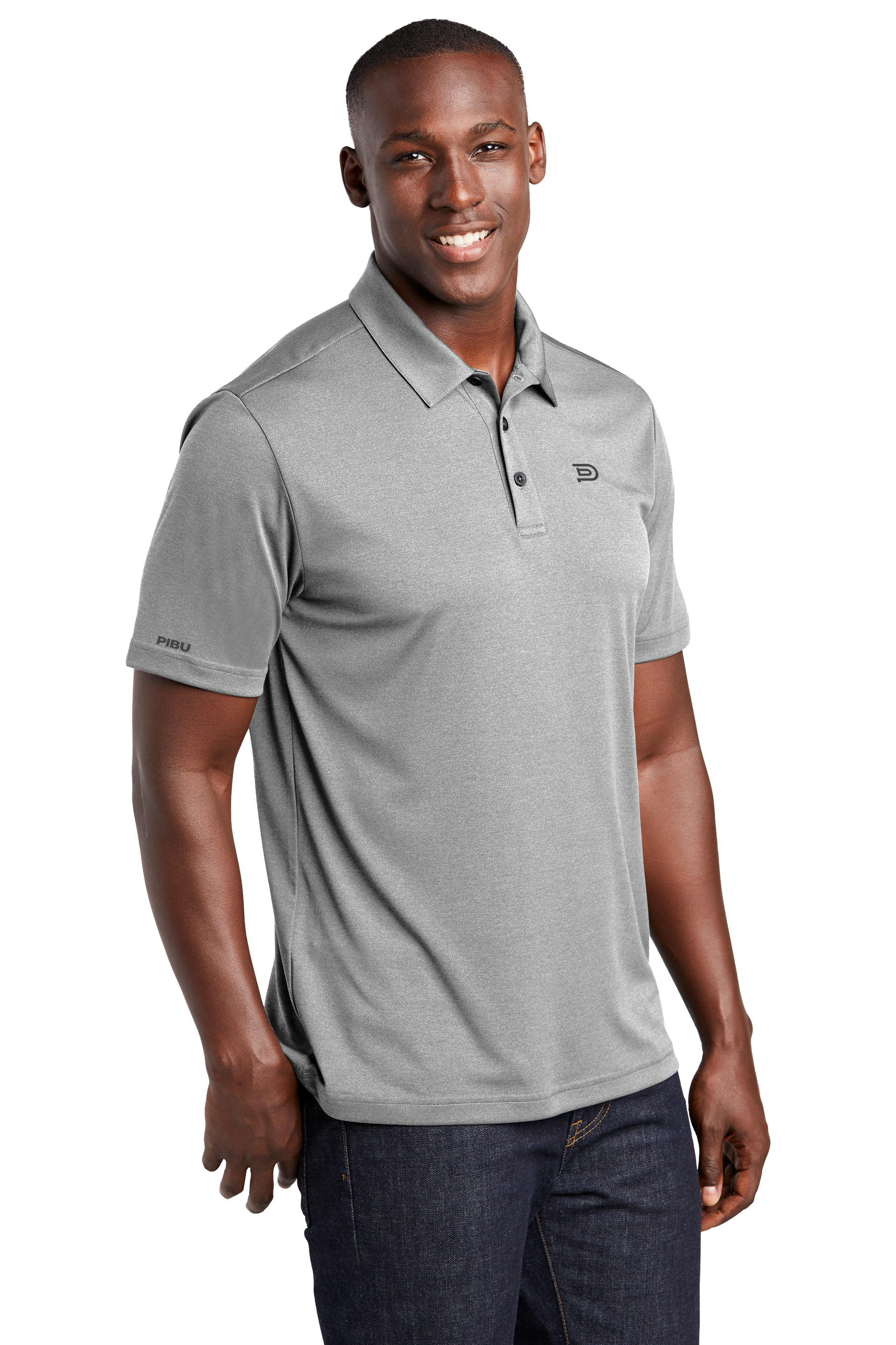 PIBU Polo - Light Gray Heather